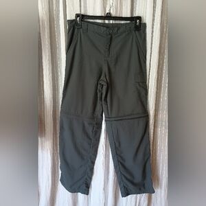 Columbia Omni Shade Sun Protection Hiking Pants Zip Off Sports Gray Large 14/16